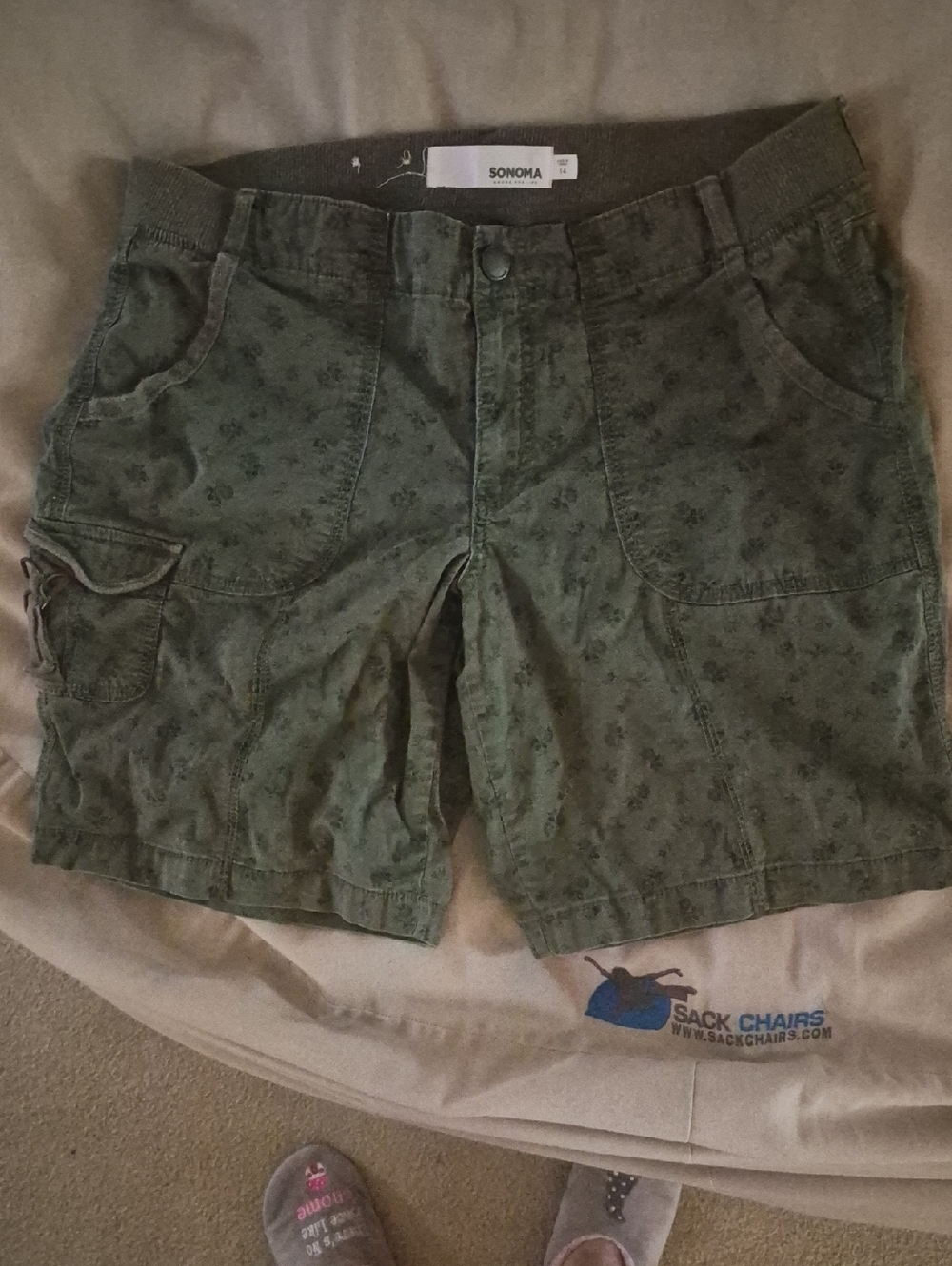 Sonoma Olive Green Floral Cargo Shorts